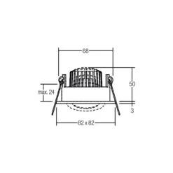 BRUMBERG inbouwspot IP65 hoekig schakelbaar titaan