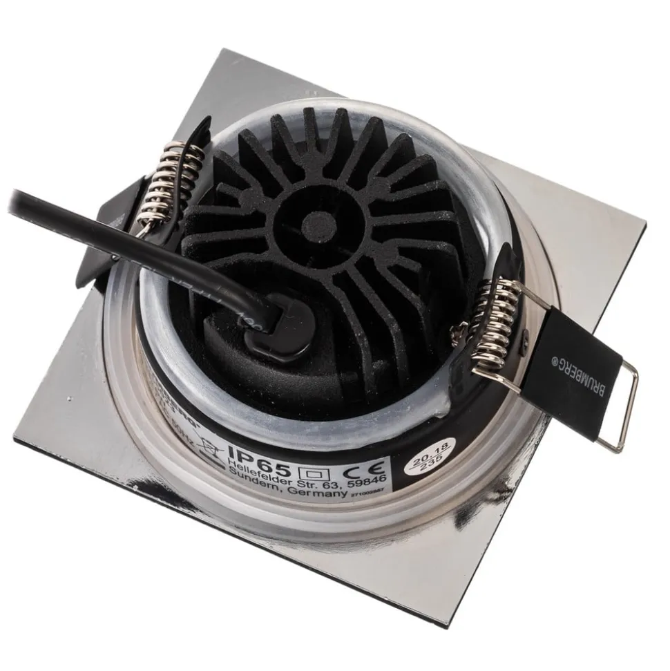 BRUMBERG inbouwspot IP65 hoekig schakelbaar chroom