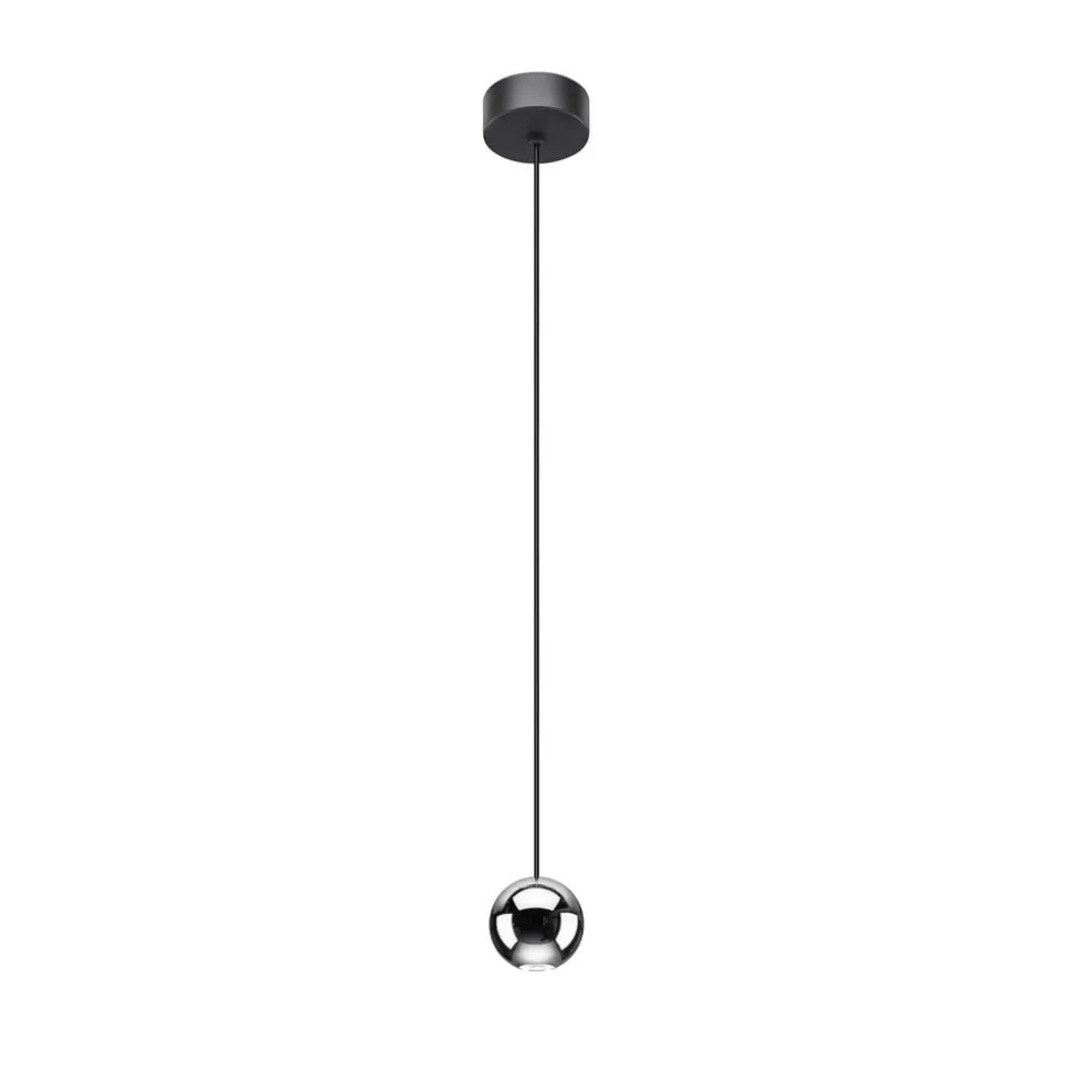 BRUMBERG LED hanglamp Bal, aluminium, zwart/chroom
