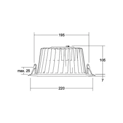 BRUMBERG LED inbouwdownlight Lydon Maxi, aan/uit, 3.000 K