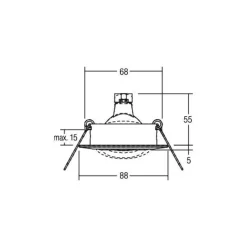 BRUMBERG LED inbouwspot Seven-R, 3.000 K, mat wit, aluminium