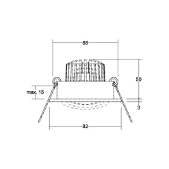 BRUMBERG LED inbouwspot Tirrel-R, dimbaar, zwart mat