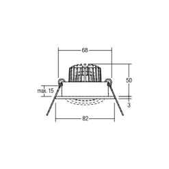 BRUMBERG LED inbouwspot Tirrel-R, aan/uit, chroom