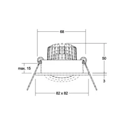 BRUMBERG LED inbouwspot Tirrel-S, RC dimbaar, structuur wit