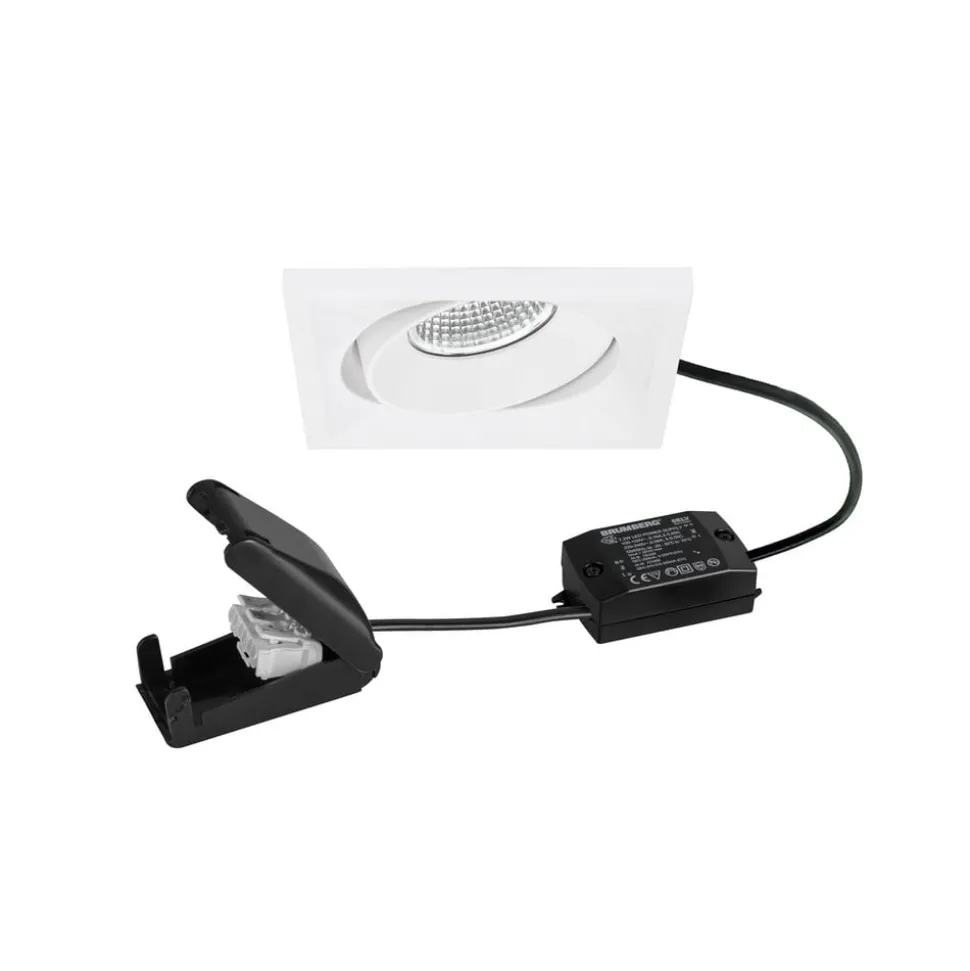 BRUMBERG LED spot BB38, aan/uit, aansluitdoos, structuur wit