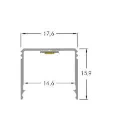 BRUMBERG One LED opbouwprofiel, aluminium, hoog, 1 meter
