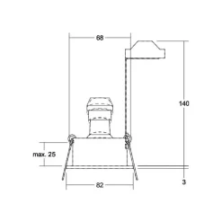 BRUMBERG Tirrel diepe GU10 inbouwspot, rond, zwart