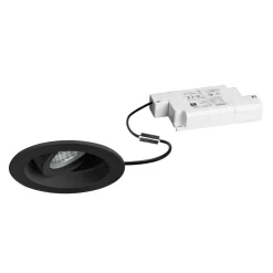 BRUMBERG Tirrel diepe inbouwspot RC, 830, rond, zwart