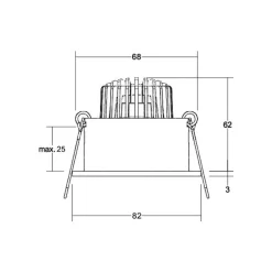 BRUMBERG Tirrel diepe LED inbouwspot on/off 830 rond, zwart