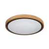 Bruno LED plafondlamp met houten frame CCT Ø 30 cm