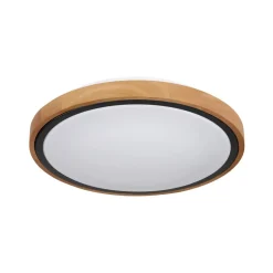 Bruno LED plafondlamp met houten frame CCT Ø 30 cm