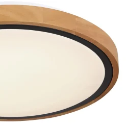 Bruno LED plafondlamp met houten frame CCT Ø 30 cm