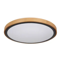 Bruno LED plafondlamp met houten frame CCT Ø 44 cm