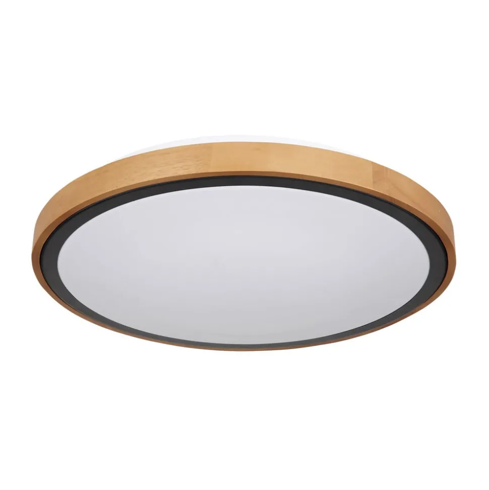 Bruno LED plafondlamp met houten frame CCT Ø 44 cm