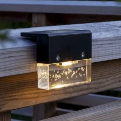 Bubbly Fence LED lamp op zonne-energie, zwart, kunststof, set van 4