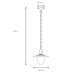 Buiten hanglamp Aruba, roestbruin