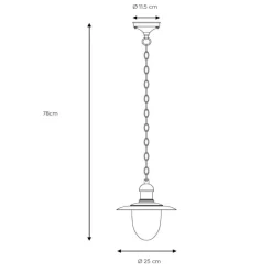 Buiten hanglamp Aruba, zwart