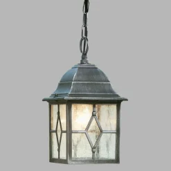 Buiten hanglamp Genoa met loodglas
