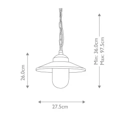 Buiten hanglamp Klampenborg, IP44, zwart