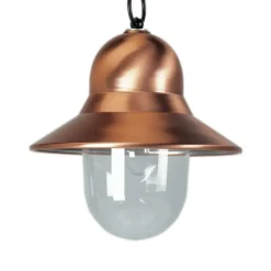 Buiten hanglamp Toscane, koperkleurig, zwarte ophanging