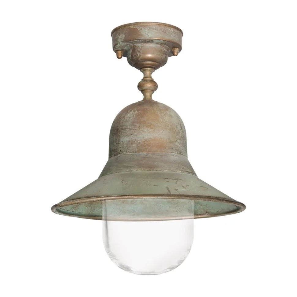 Buiten plafondlamp Campanula 2095, antiek messing, Ø 29 cm IP44