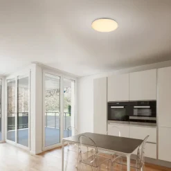 Buiten plafondlamp Dori, Ø 33 cm, wit, kunststof, IP54