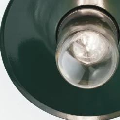 Buiten plafondlamp Edward, groen, Ø 27,5 cm, aluminium/glas