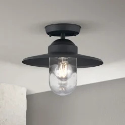 Buiten plafondlamp Edward, antraciet, Ø 27,5 cm, aluminium