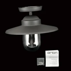 Buiten plafondlamp Edward, antraciet, Ø 27,5 cm, aluminium