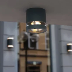 Buiten plafondlamp Focus antraciet