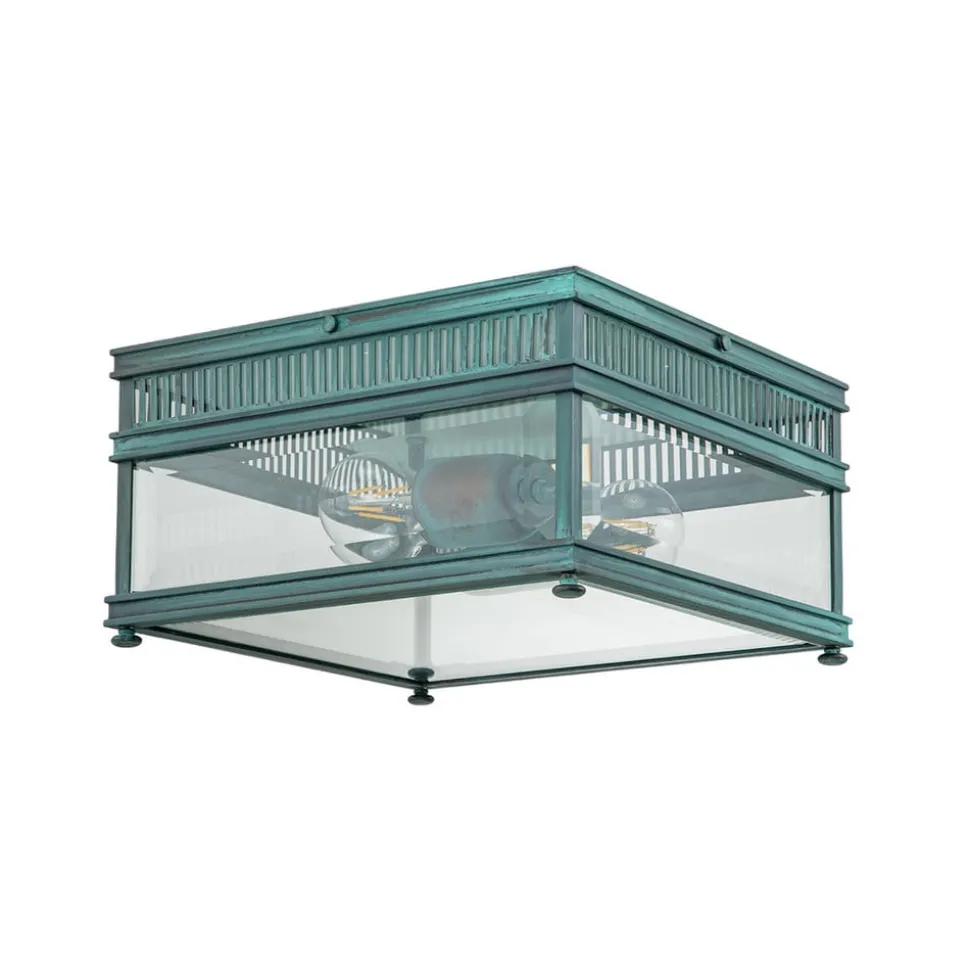 Buiten plafondlamp Holborn, verdigris-finish