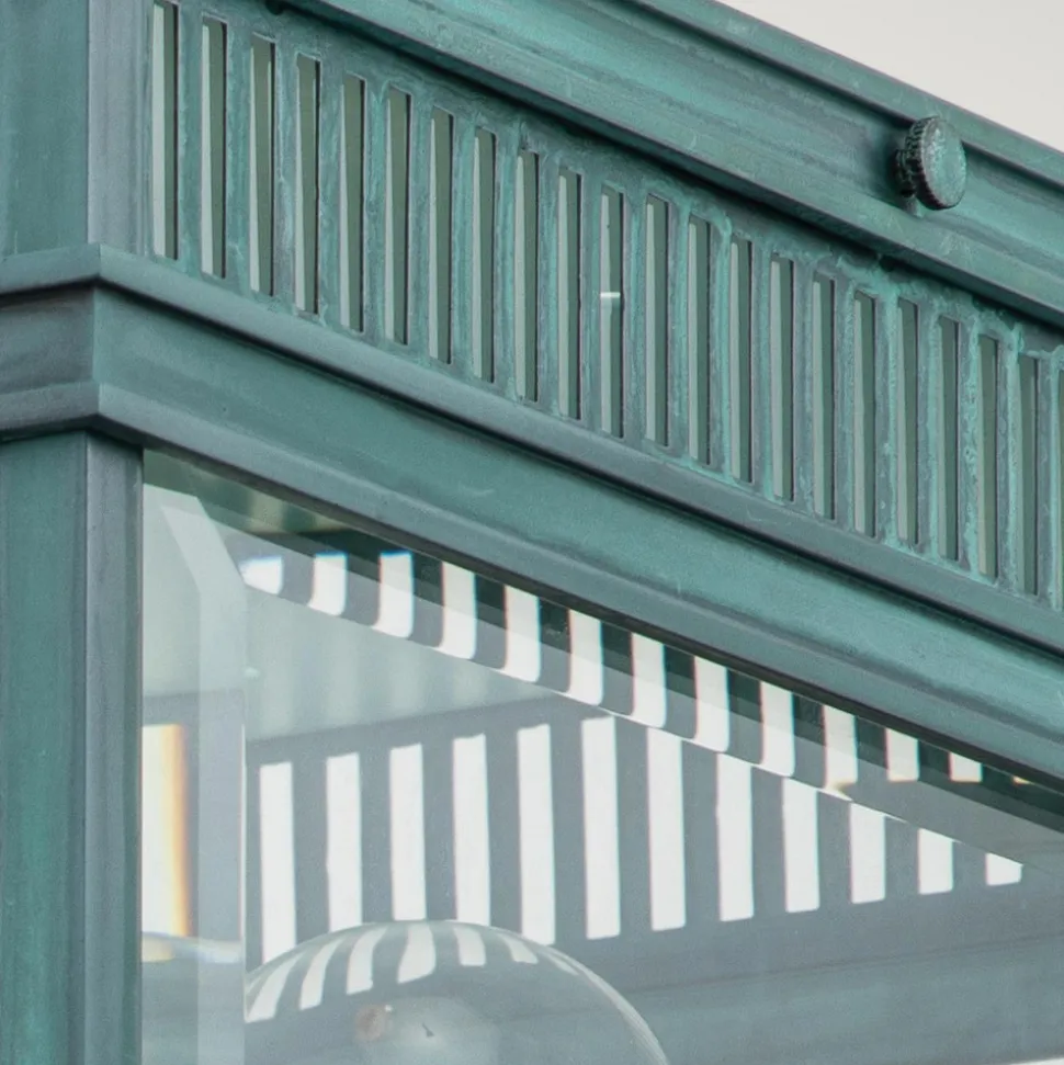 Buiten plafondlamp Holborn, verdigris-finish