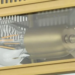 Buiten plafondlamp Holborn, messing geborsteld