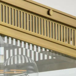 Buiten plafondlamp Holborn, messing geborsteld