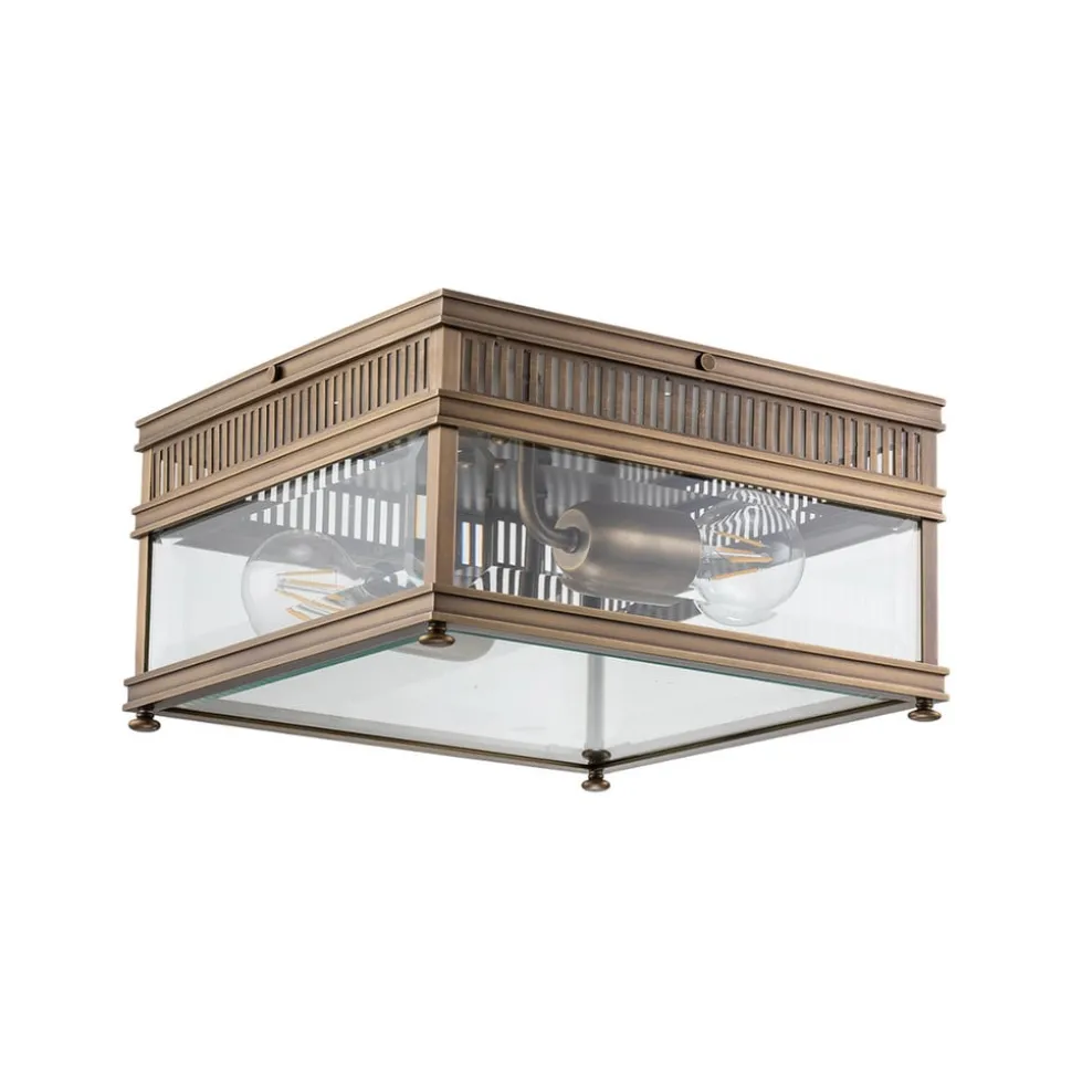 Buiten plafondlamp Holborn, hoekig brons donker