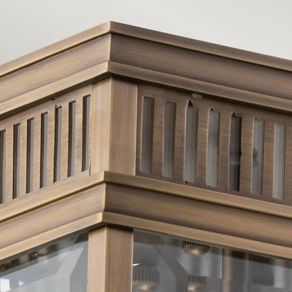 Buiten plafondlamp Holborn, hoekig brons donker