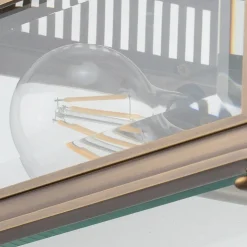 Buiten plafondlamp Holborn, hoekig brons donker