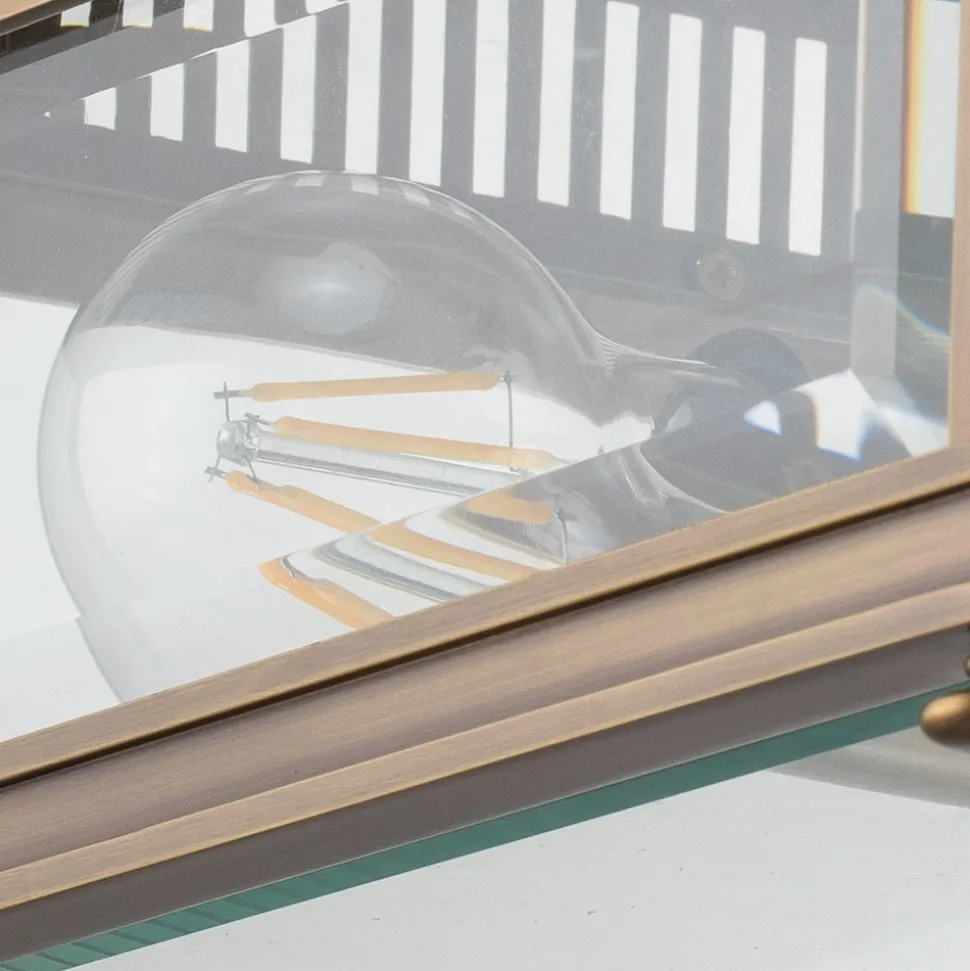 Buiten plafondlamp Holborn, hoekig brons donker