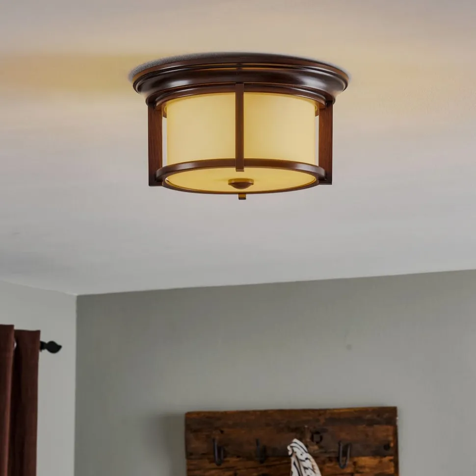 Buiten plafondlamp Merrill in brons