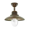 Buiten plafondlamp Turino, IP44, messing, glas, Ø 30 cm