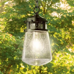 Buitenhanglamp Lyndon met glazen lampenkap