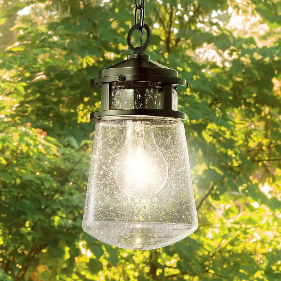 Buitenhanglamp Lyndon met glazen lampenkap