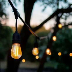 Buitenlichtketting Garlanda, zwart, IP44, 10 m, 10-lamps.