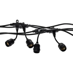 Buitenlichtketting Garlanda, zwart, IP44, 10 m, 10-lamps.