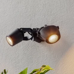 Buitenspot Minitommy 2-lamps CCT zwart/frosted