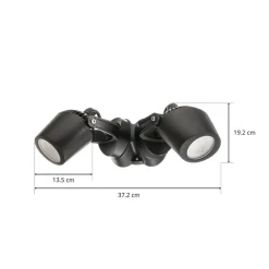 Buitenspot Minitommy 2-lamps CCT zwart/frosted