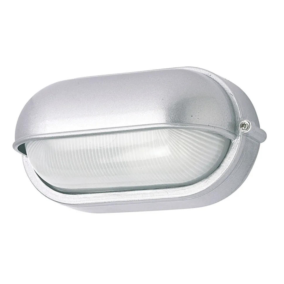 Buitenwandlamp 400180 ovaal, zilver