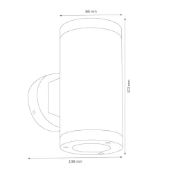 Buitenwandlamp 1060 up/down, grafiet