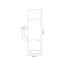 Buitenwandlamp 5121, up-&down zeewaterbestendig