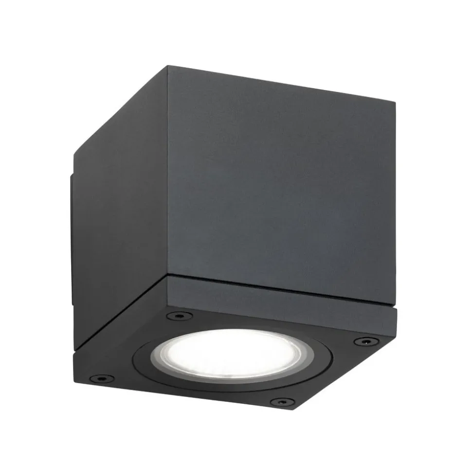 Buitenwandlamp 5161, zwart, aluminium, glas, 1 x GU10